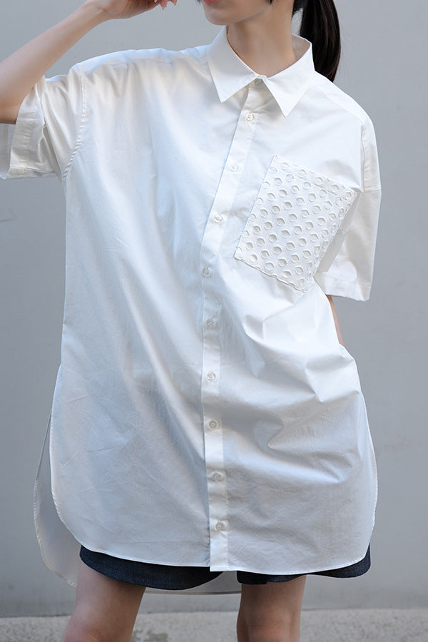 【Nora Lily】 Basic Long S/S Shirt<UNISEX> -WHITE&BLACK-223380048