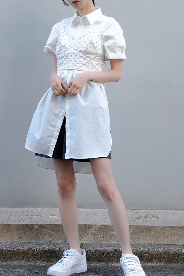 【Nora Lily】 Full of Holes Bustier -WHITE&BLACK-223380059