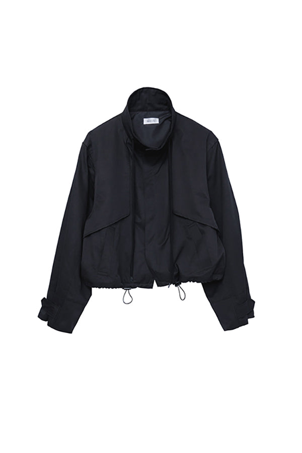 【Nora Lily】 Stand Collar Docking Trench Coat(UNISEX)-BLACK-223542044-19
