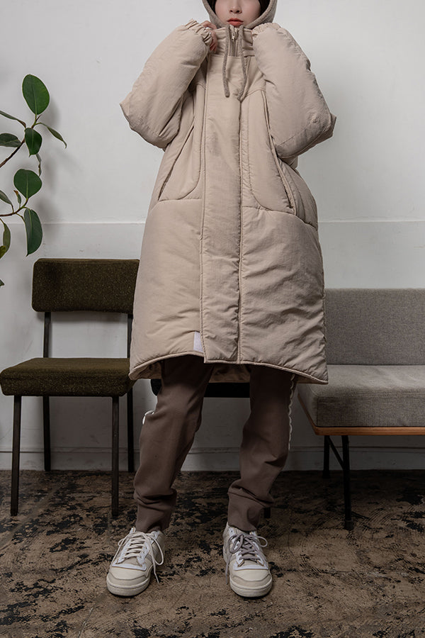 【Nora Lily】 Monster Padding Coat(UNISEX)-BEIGE-223542048-52