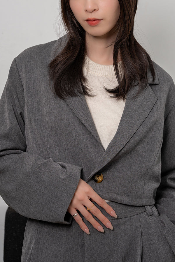 【Nora Lily】Short Length Jacket-GREY-223542051-12