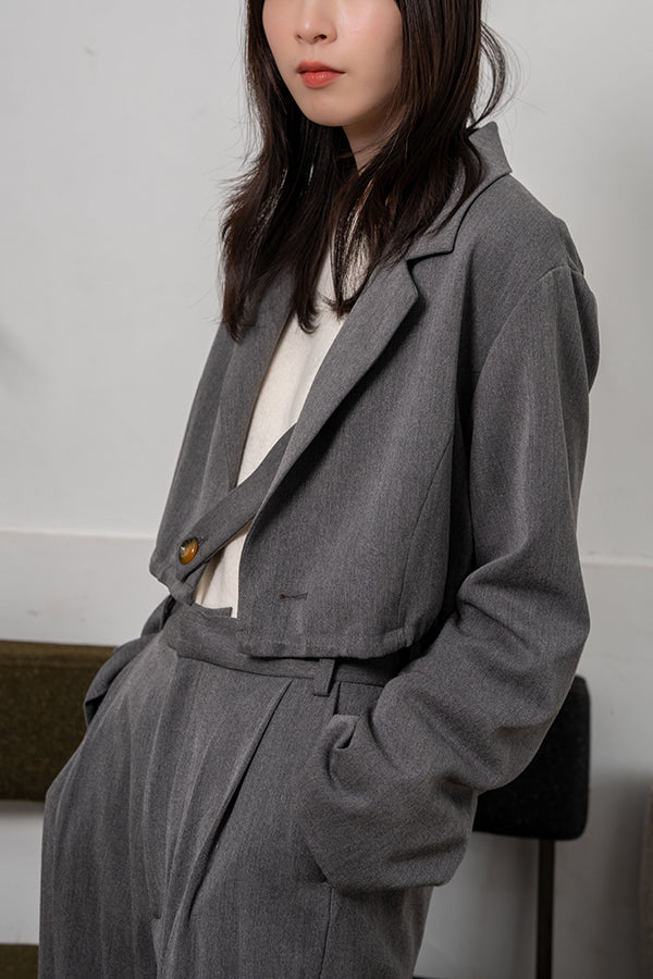 【Nora Lily】Short Length Jacket-GREY-223542051-12