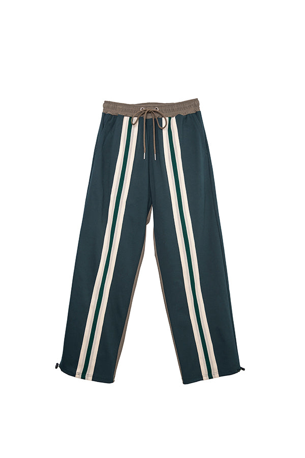 【Nora Lily】 Special Line Jersey Jogger Pants【2】(UNISEX)-Dark GREEN x Dark GREY-223560032-23