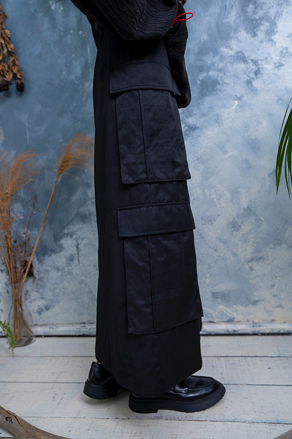 【Nora Lily】 Cargo Long Skirt(Women)-BLACK-223560037-19
