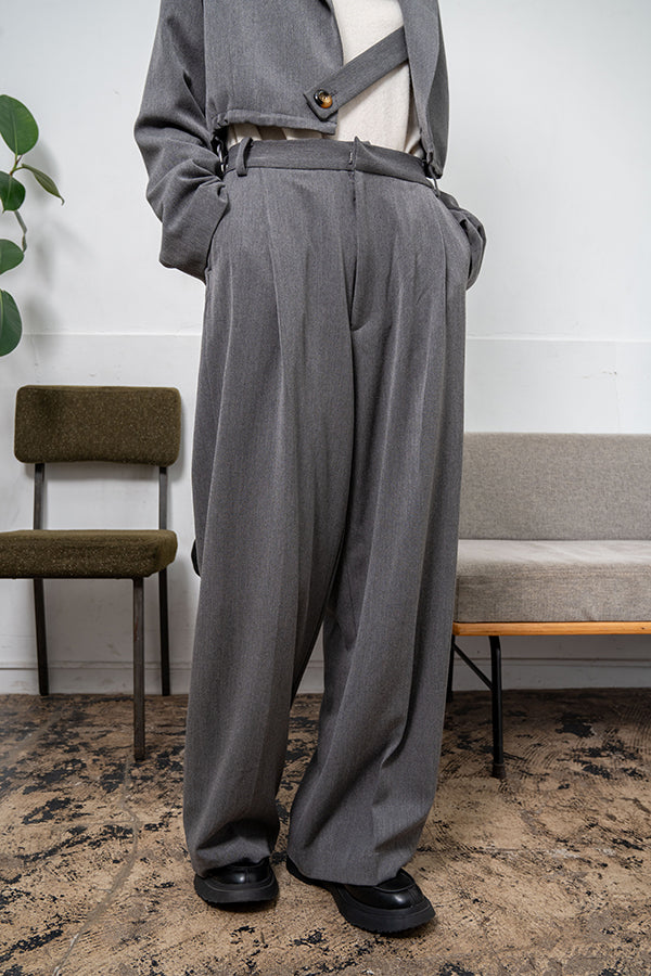 【Nora Lily】1Tuck Wide Pants(UNISEX)-GREY-223560038-12