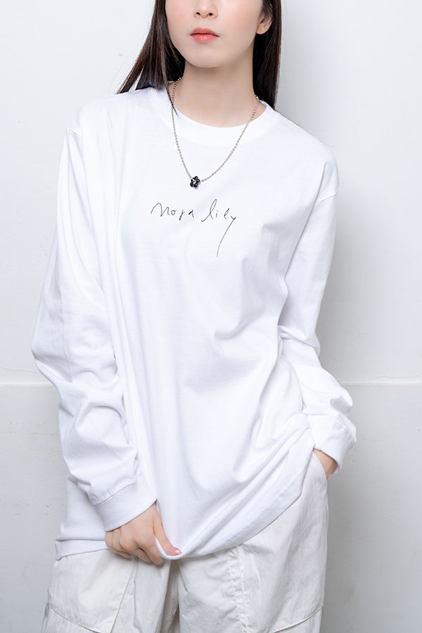 【Nora Lily】 Antique Charm Long Sleeve T-Shirt(UNISEX)-WHITE-224120002-01