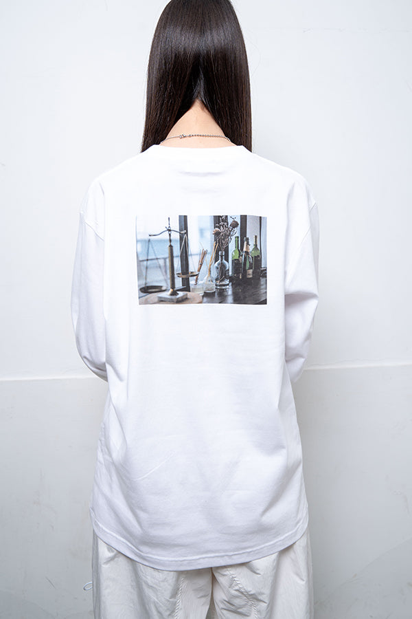 【Nora Lily】 Antique Charm Long Sleeve T-Shirt(UNISEX)-WHITE-224120002-01