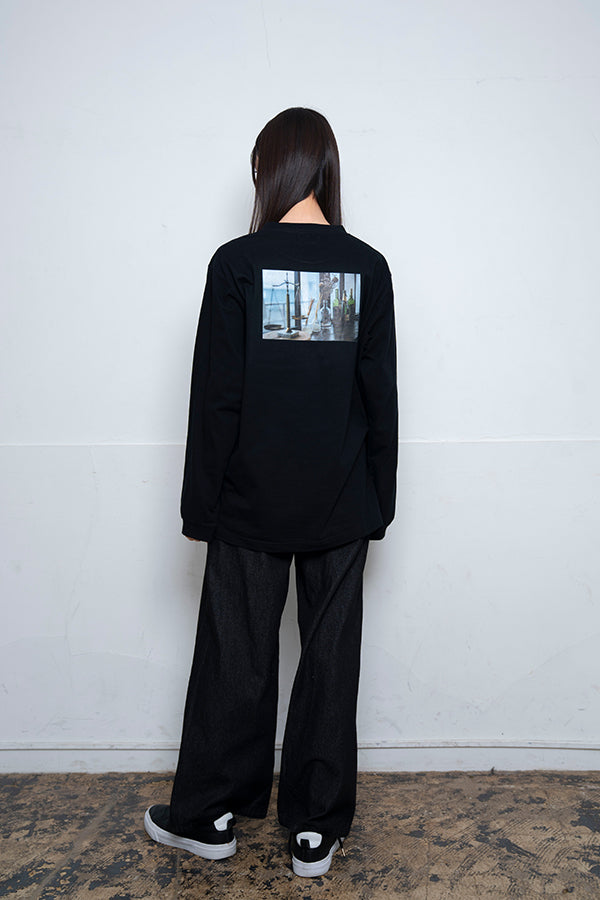 【Nora Lily】 Antique Charm Long Sleeve T-Shirt(UNISEX)-BLACK-224120002-19