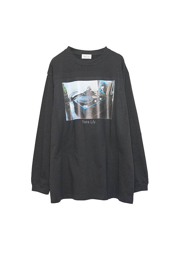 【Nora Lily】 Vinyl Groove Long Sleeve T-Shirt(UNISEX)-BLACK-224120003-19