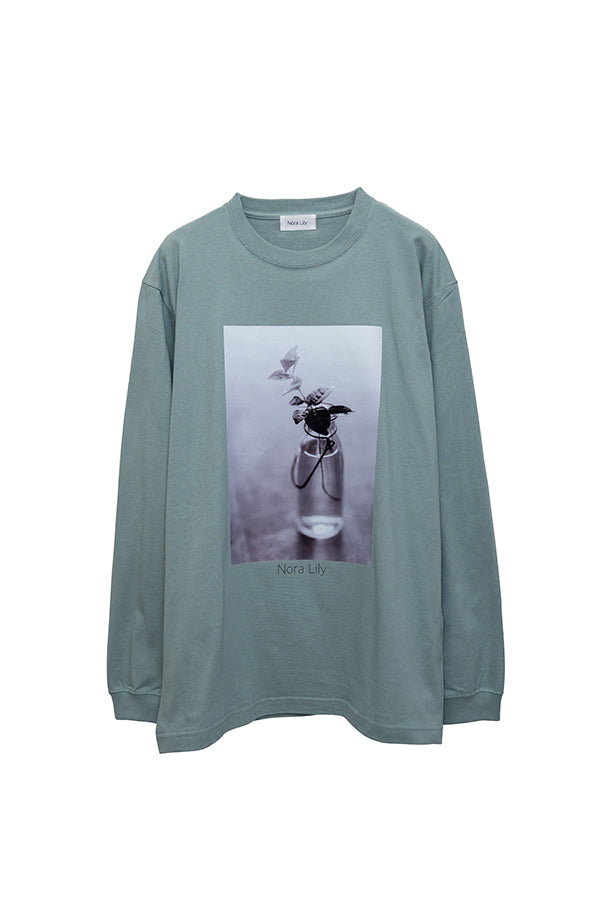 【Nora Lily】 Botanical Dream Long Sleeve T-Shirt(UNISEX)-Smoky GREEN-224120004-21