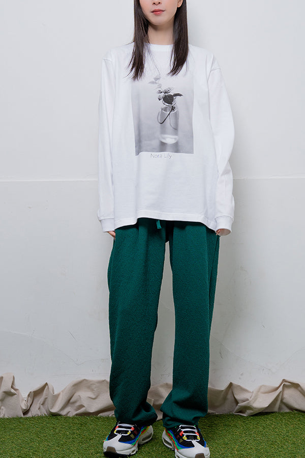 【Nora Lily】 Botanical Dream Long Sleeve T-Shirt(UNISEX)-WHITE-224120004-01