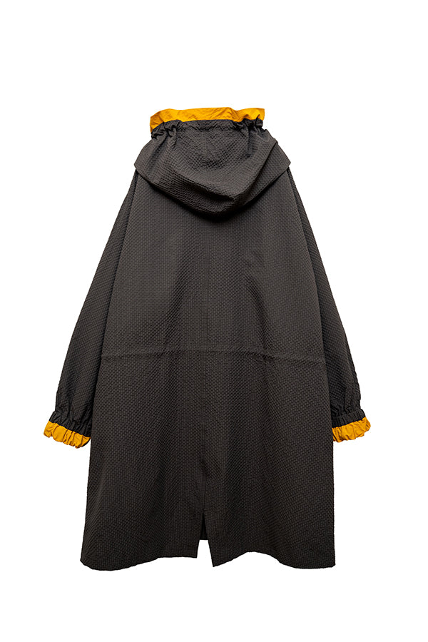 【Nora Lily】 Spring Hooded Coat(UNISEX)-CHARCOAL x Mustard-224142071-13