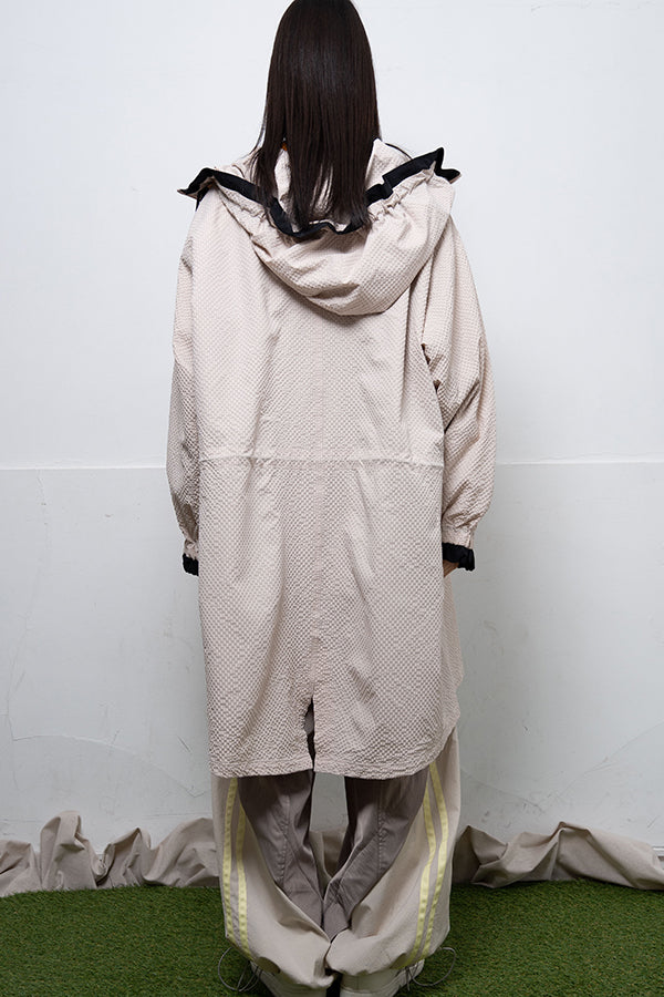 【Nora Lily】 Spring Hooded Coat(UNISEX)-Light BEIGE x Black-224142071-50