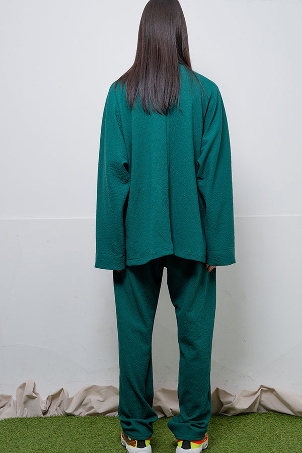 【Nora Lily】 Melange Wide Pants(UNISEX)-GREEN-224160047-22