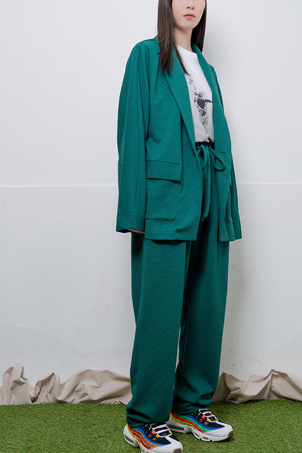 【Nora Lily】 Melange Wide Pants(UNISEX)-GREEN-224160047-22