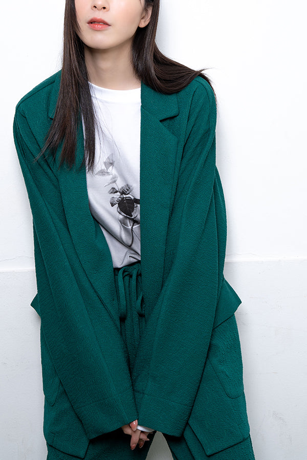 【Nora Lily】 Melange Dolman Jacket(UNISEX)-GREEN-224142076-22