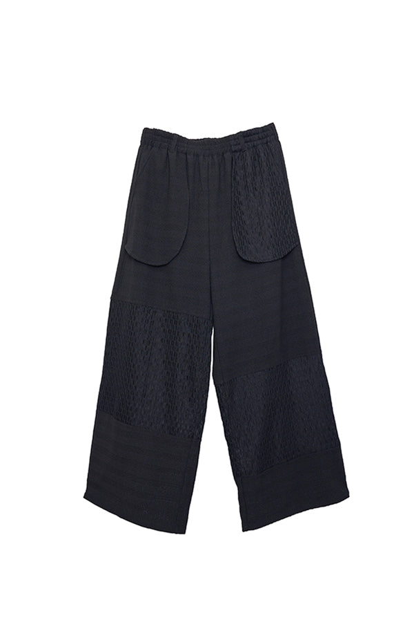 【Nora Lily】 Sheer Wide Pants(UNISEX)-BLACK-224160044-19