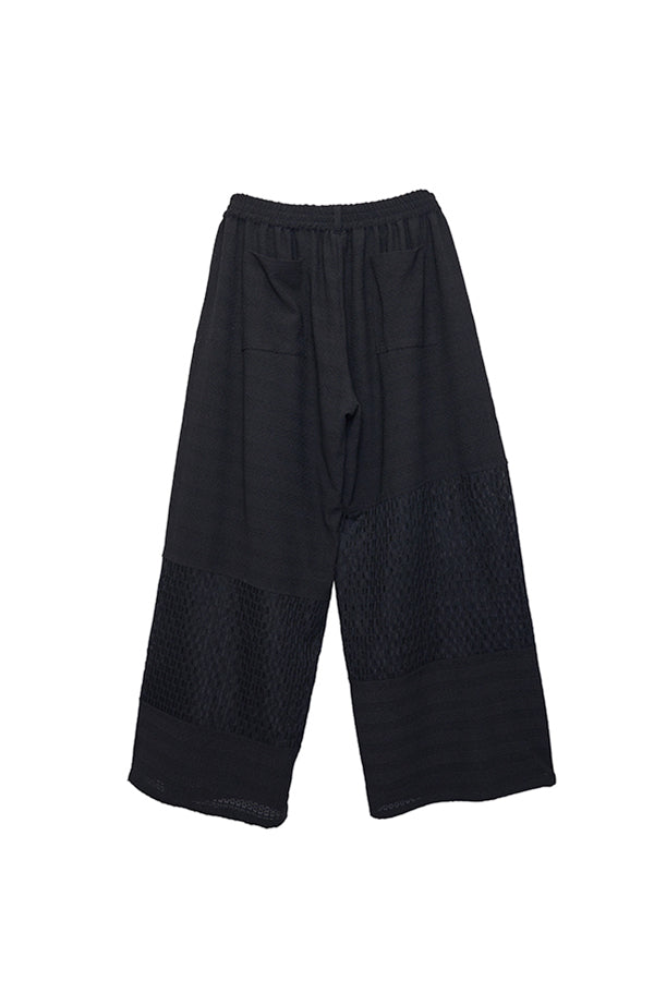 【Nora Lily】 Sheer Wide Pants(UNISEX)-BLACK-224160044-19