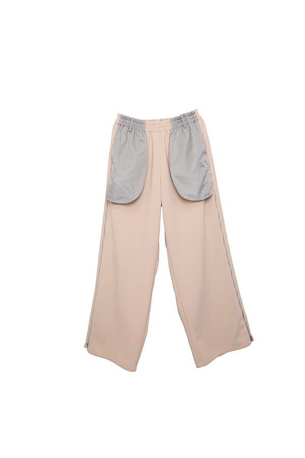 【Nora Lily】 Bi-Color Wide Pants(UNISEX)-Pink BEIGE x Grey-224160048-50