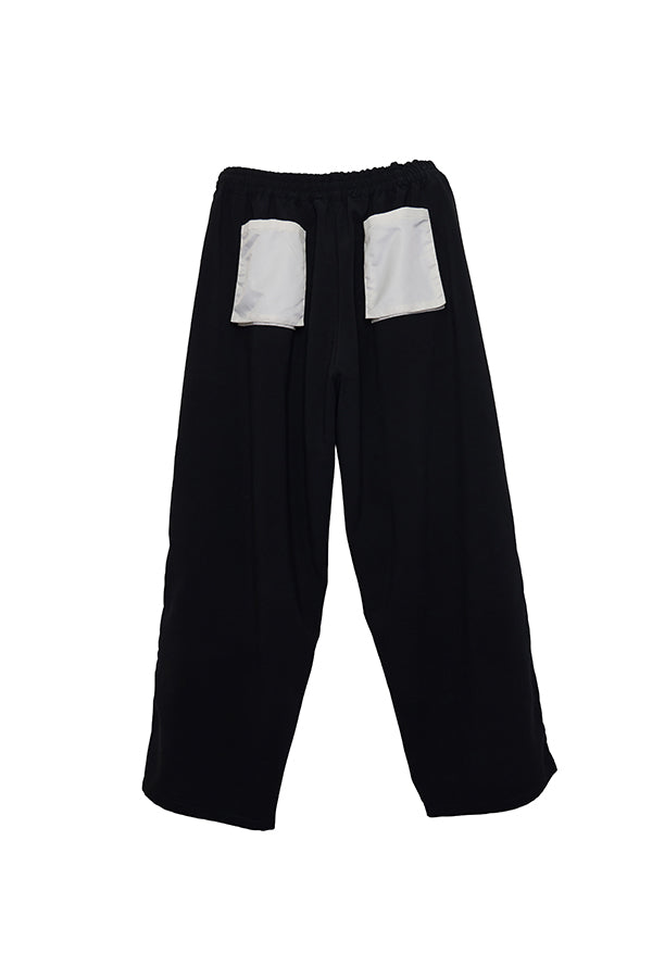 【Nora Lily】 Bi-Color Wide Pants(UNISEX)-BLACK x Light Grey-224160048-19