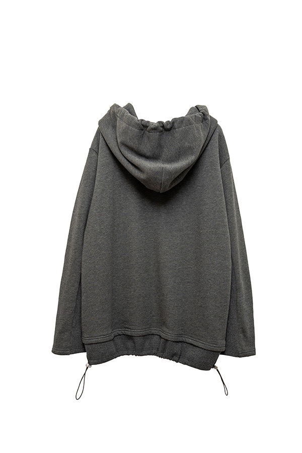 【Nora Lily】 Rib Brocking Hoodie(UNISEX)-CHARCOAL-224180071-13