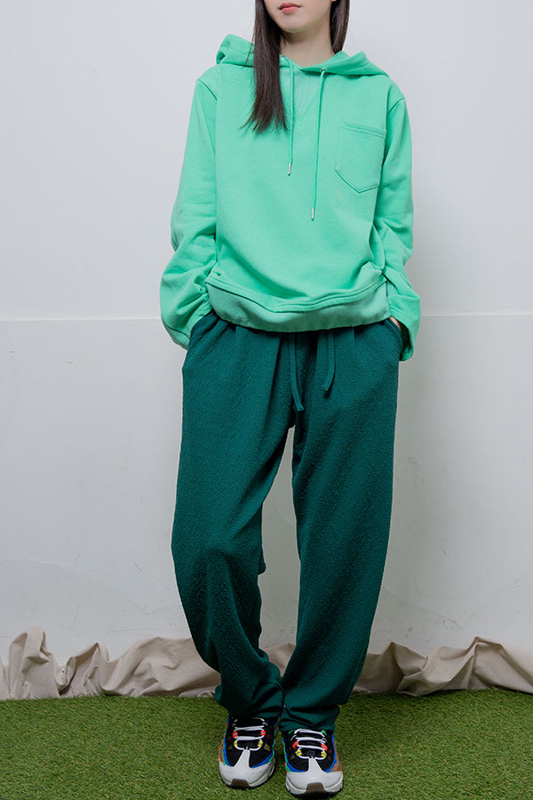 【Nora Lily】 Rib Brocking Hoodie(UNISEX)-GREENN-224180071-21