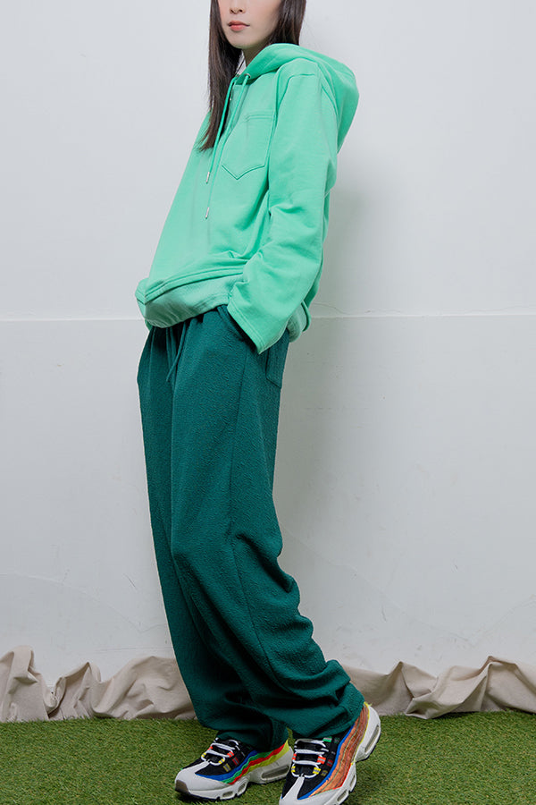 【Nora Lily】 Rib Brocking Hoodie(UNISEX)-GREENN-224180071-21