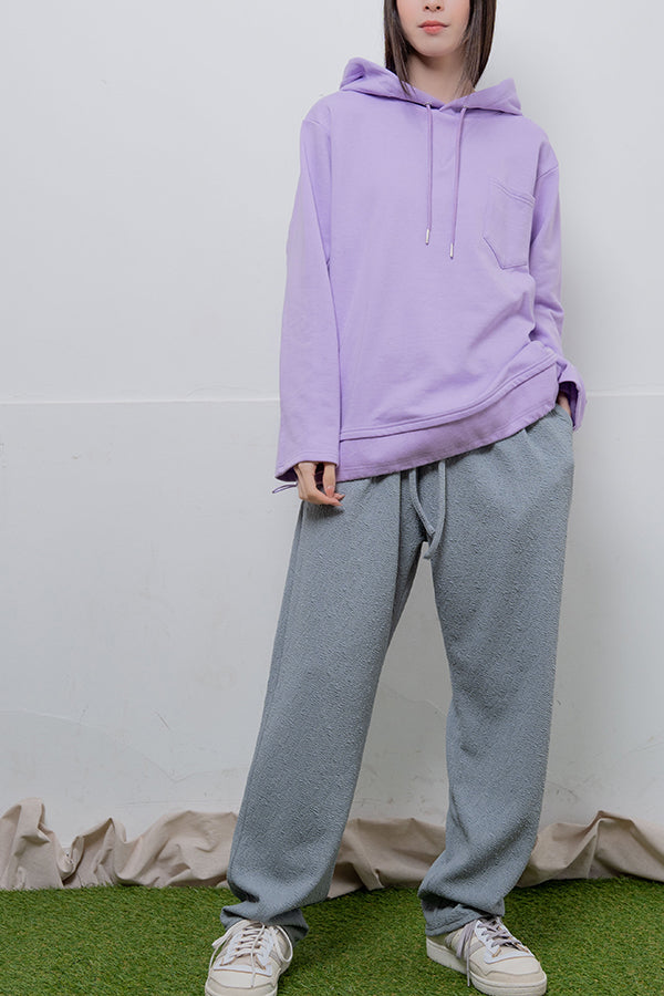 【Nora Lily】 Rib Brocking Hoodie(UNISEX)-LAVENDER-224180071-81