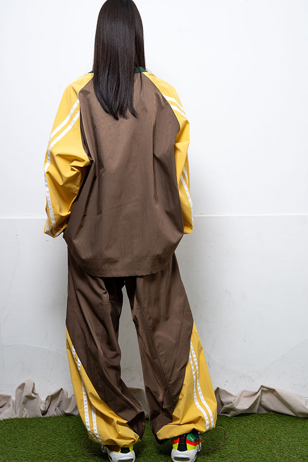 【Nora Lily】 Spring Track Pull Over(UNISEX)-BROWN x Mustard-224180072-42