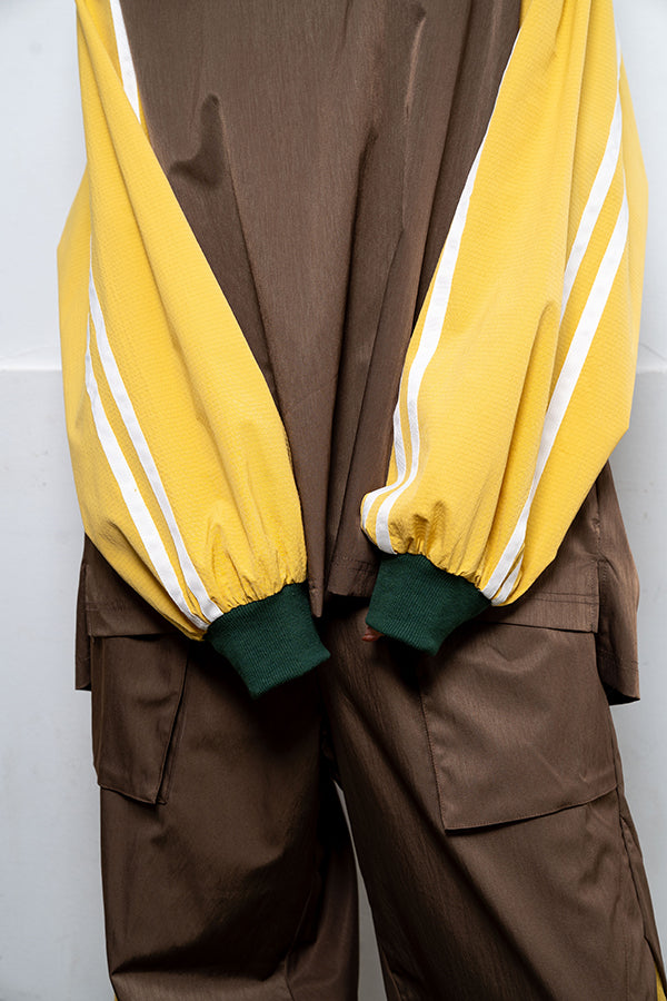 【Nora Lily】 Spring Track Pull Over(UNISEX)-BROWN x Mustard-224180072-42