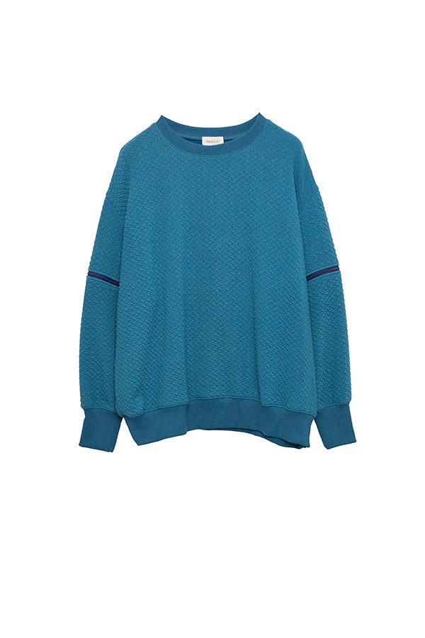 【Nora Lily】 Open Sleeve Cut Top(UNISEX)-Dusty BLUE-224180077-94