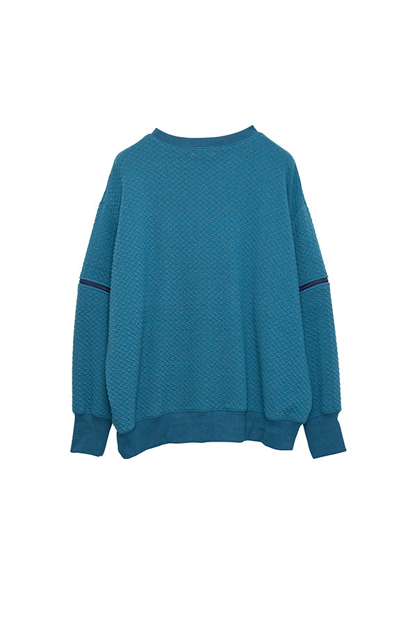 【Nora Lily】 Open Sleeve Cut Top(UNISEX)-Dusty BLUE-224180077-94