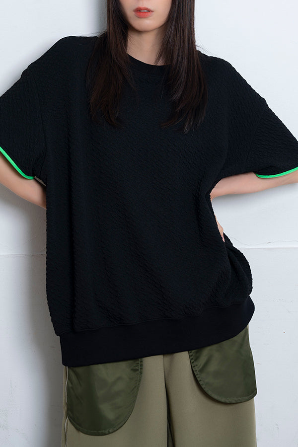 【Nora Lily】 Open Sleeve Cut Top(UNISEX)-BLACK-224180077-19