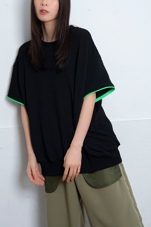 【Nora Lily】 Open Sleeve Cut Top(UNISEX)-BLACK-224180077-19