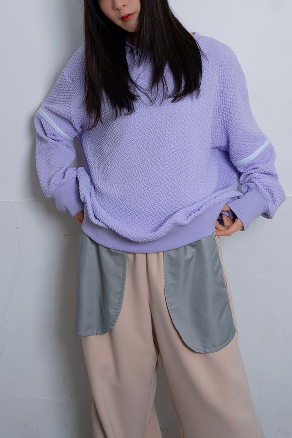 【Nora Lily】 Open Sleeve Cut Top(UNISEX)-LAVENDER-224180077-85