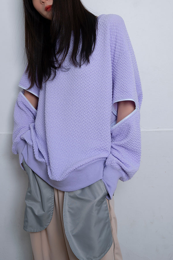 【Nora Lily】 Open Sleeve Cut Top(UNISEX)-LAVENDER-224180077-85