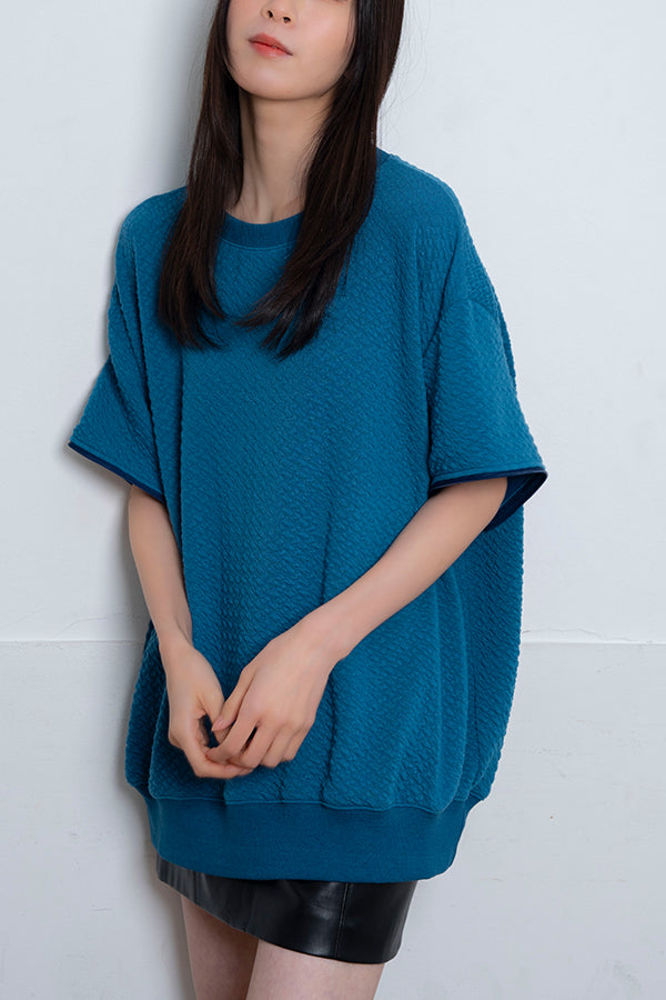 【Nora Lily】 Open Sleeve Cut Top(UNISEX)-Dusty BLUE-224180077-94