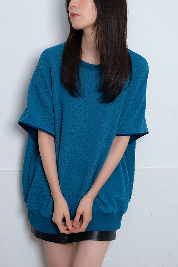 【Nora Lily】 Open Sleeve Cut Top(UNISEX)-Dusty BLUE-224180077-94