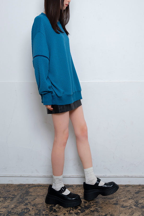 【Nora Lily】 Open Sleeve Cut Top(UNISEX)-Dusty BLUE-224180077-94