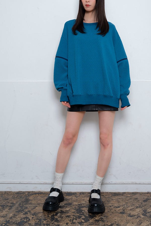 【Nora Lily】 Open Sleeve Cut Top(UNISEX)-Dusty BLUE-224180077-94