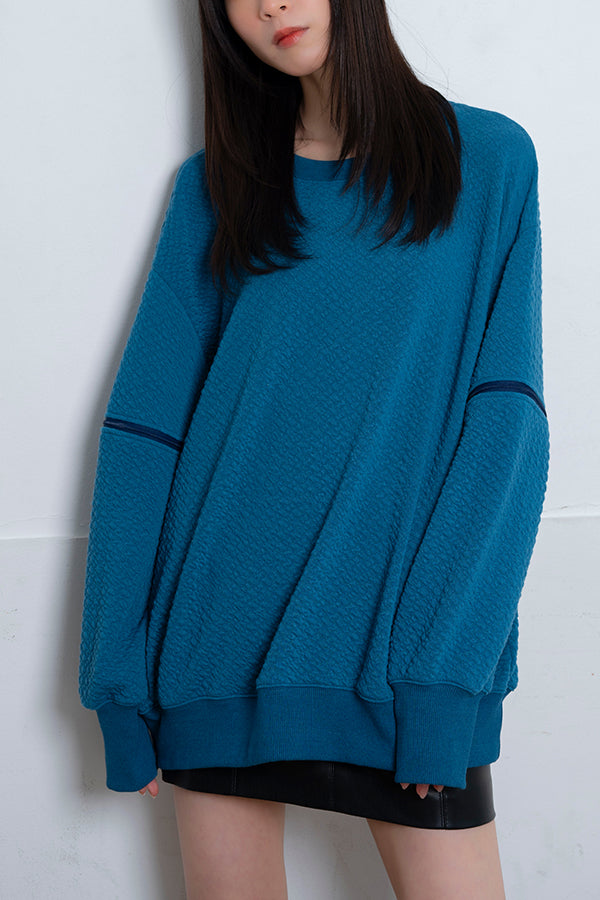 【Nora Lily】 Open Sleeve Cut Top(UNISEX)-Dusty BLUE-224180077-94