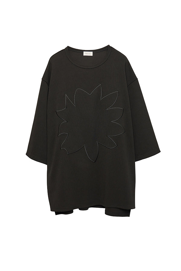 【Nora Lily】 Graphic Embroidery Cut Top(UNISEX)-BLACK-224180078-19