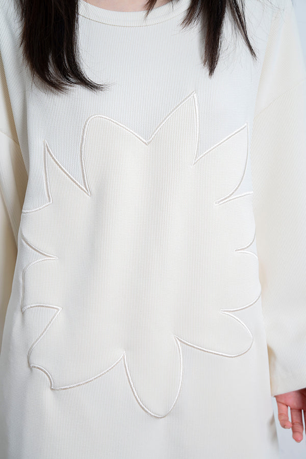 【Nora Lily】 Graphic Embroidery Cut Top(UNISEX)-WHITE-224180078-01