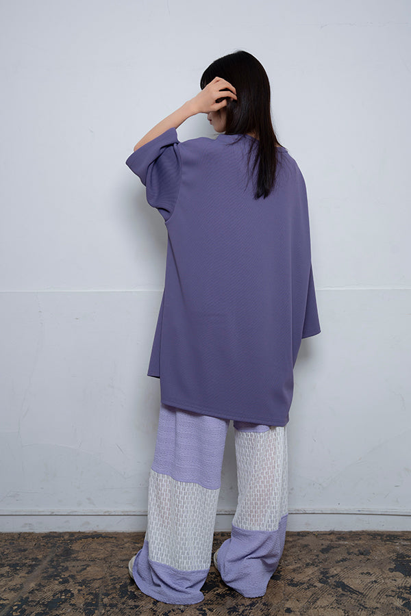 【Nora Lily】 Graphic Embroidery Cut Top(UNISEX)-PURPLE-224180078-83