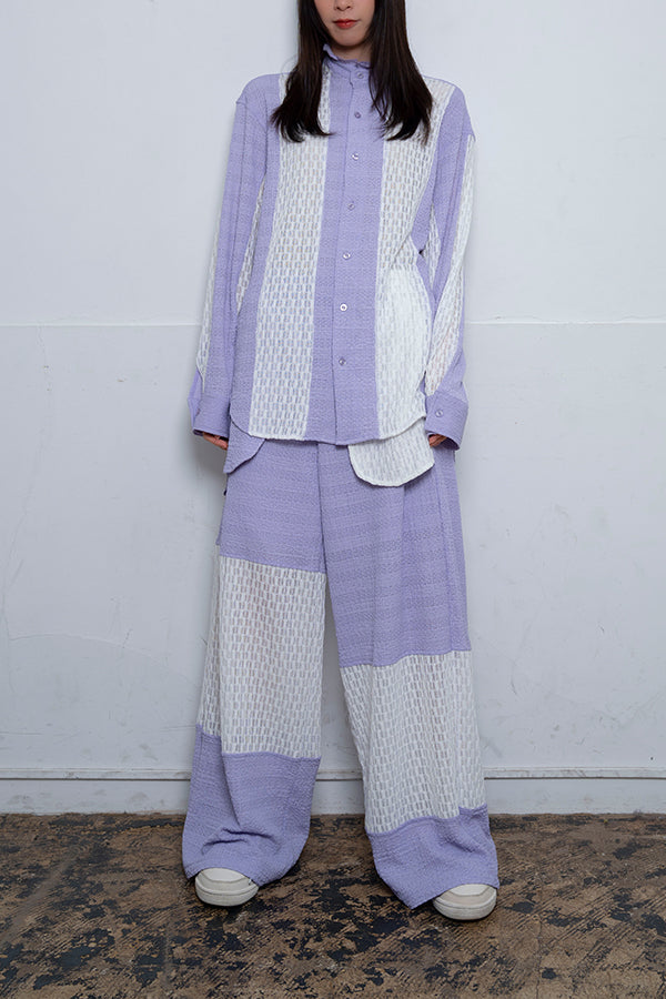 【Nora Lily】 Sheer Wide Pants(UNISEX)-LAVENDER-224160044-85