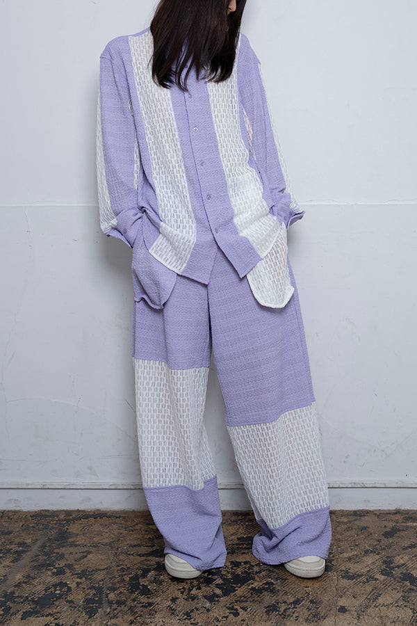 【Nora Lily】 Sheer Wide Pants(UNISEX)-LAVENDER-224160044-85