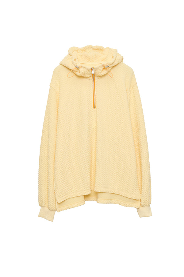 【Nora Lily】 Half-ZIP Hoodie(UNISEX)-Light YELLOW-224180085-31