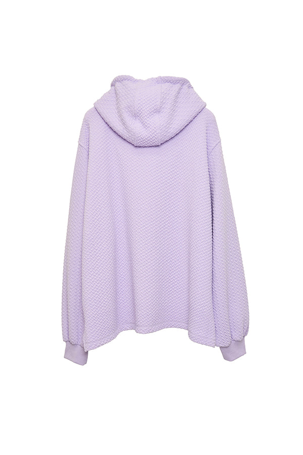 【Nora Lily】 Half-ZIP Hoodie(UNISEX)-LAVENDER-224180085-85