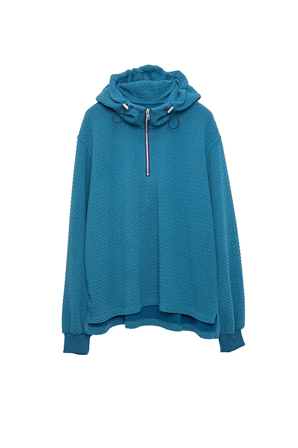 【Nora Lily】 Half-ZIP Hoodie(UNISEX)-Dusty BLUE-224180085-94