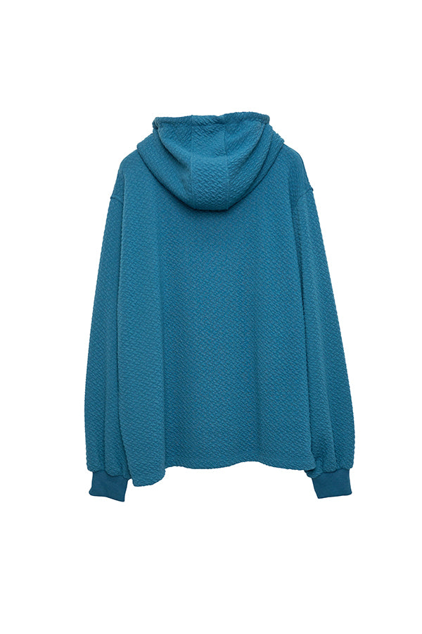 【Nora Lily】 Half-ZIP Hoodie(UNISEX)-Dusty BLUE-224180085-94